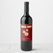 Aanpasbare Bunco Kerst Wijn Labels. Etiket (Voorkant)