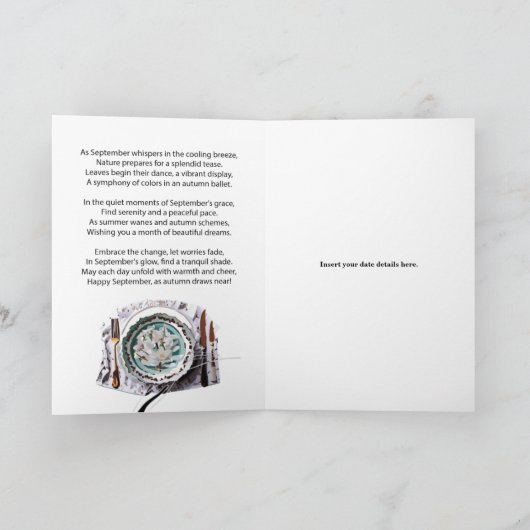 Aanpasbare cadeaukaart voor een september-datum kaart (Binnen)