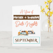 Aanpasbare cadeaukaart voor een september-datum kaart (Gele Bloem)