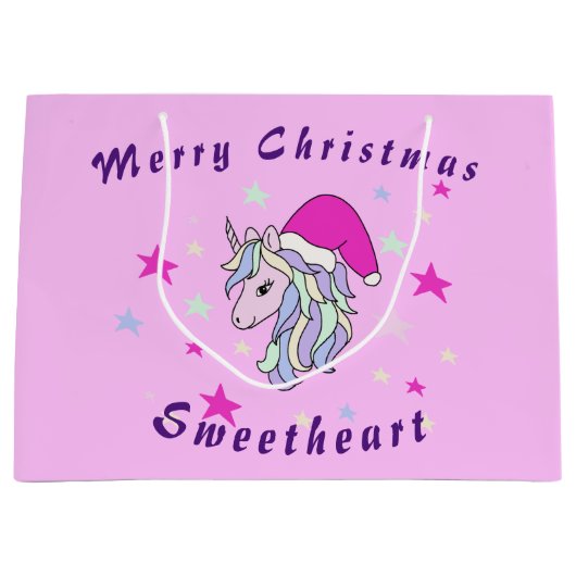 Aanpasbare cadeautas voor Unicorn Santa Kerstmis (Voorkant)
