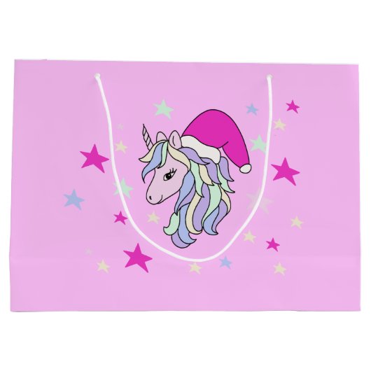 Aanpasbare cadeautas voor Unicorn Santa Kerstmis (Achterkant)