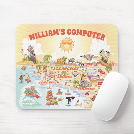 Aanpasbare California Cartoon Muismat (Met muis)