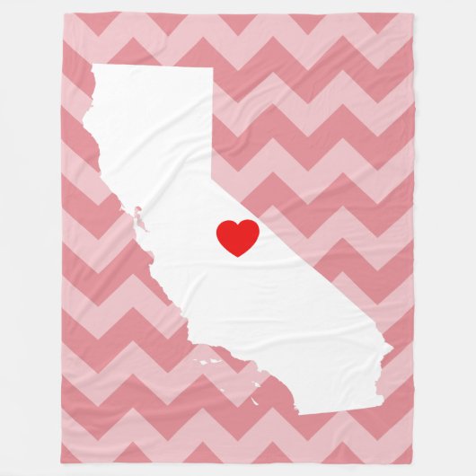 Aanpasbare Californië met Rode Hart Fleece Deken (Voorkant)