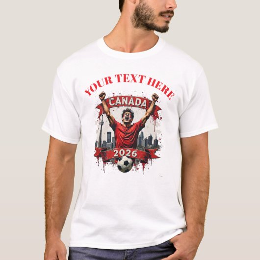 Aanpasbare Canada Voetbalteam Supporter T-shirt (Voorkant)