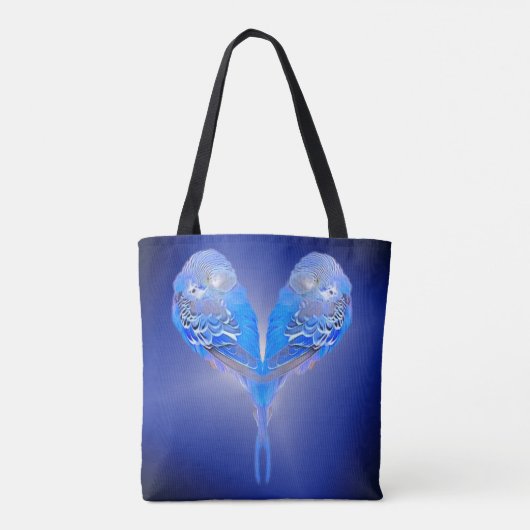 Aanpasbare canvas tas met blauwe wijting (Achterkant)