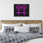 Aanpasbare Canvasprint voor Lesbische Geliefden Canvas Afdruk (Insitu (Slaapkamer))