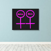Aanpasbare Canvasprint voor Lesbische Geliefden Canvas Afdruk (Insitu (Houten vloer))
