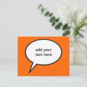 aanpasbare cartoon spraakballon briefkaart (Staand voorkant)