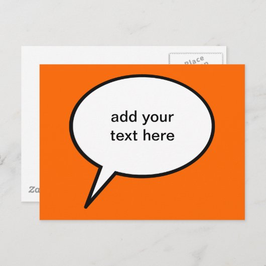 aanpasbare cartoon spraakballon briefkaart (Voorkant / Achterkant)