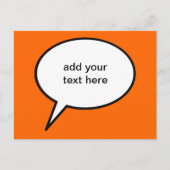 aanpasbare cartoon spraakballon briefkaart (Voorkant)