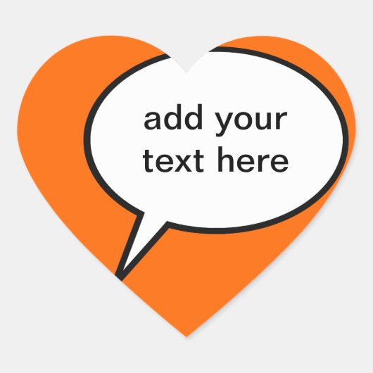 aanpasbare cartoon spraakballon hart sticker (Voorkant)