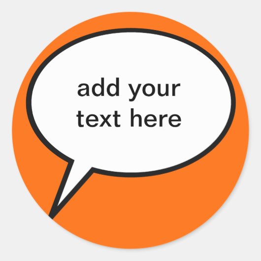 aanpasbare cartoon spraakballon ronde sticker (Voorkant)