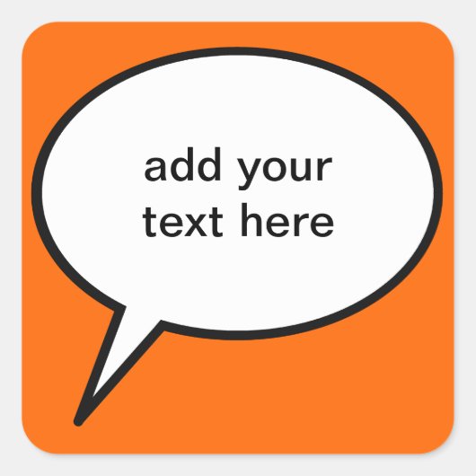 aanpasbare cartoon spraakballon vierkante sticker (Voorkant)