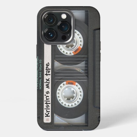 Aanpasbare Cassette Mix Tape iPhone Hoesje (Achterkant)