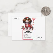 Aanpasbare Cavalier King Charles Valentijnsdag kaa Notitiekaartje (Voorkant / Achterkant in situ)