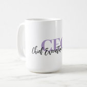 Aanpasbare “CEO” koffiemok — Gepersonaliseerd cade (Voorkant links)