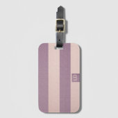 Aanpasbare Champagne & Mulberry Gestreept Bagagelabel (Voorkant (verticaal))