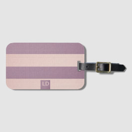 Aanpasbare Champagne & Mulberry Gestreept Bagagelabel