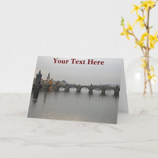 Aanpasbare Charles Bridge, Praag Kaart (Gele Bloem)