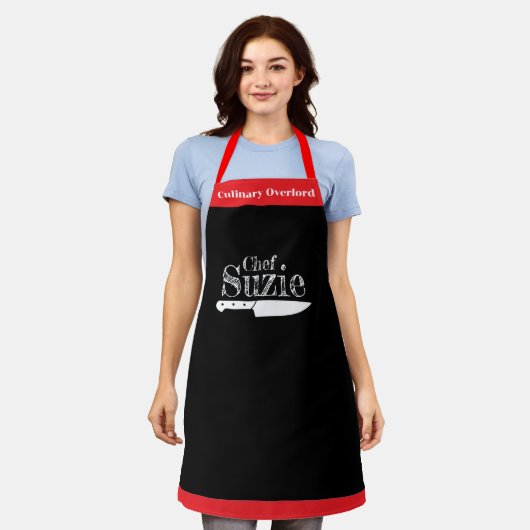 Aanpasbare chef-naam schort - Gepersonaliseerd! (Gedragen)