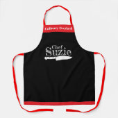 Aanpasbare chef-naam schort - Gepersonaliseerd! (Voorkant)