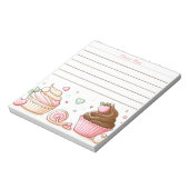 Aanpasbare Chef Pastel Desserts Notitieblok (Linkerzijde)