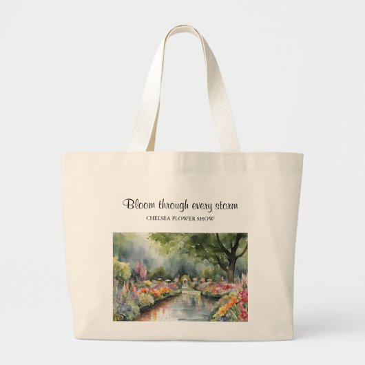 Aanpasbare Chelsea Flower Show Aquarel Art Grote Tote Bag (Voorkant)