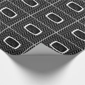 Aanpasbare Chevron Metallic/Silver (Monogram) Cadeaupapier (Hoek)