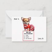 Aanpasbare Chihuahua-hondje Valentijn Notitiekaartje (Voorkant)