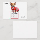 Aanpasbare Chihuahua Puppy Valentijn Notitiekaartje (Voorkant / Achterkant)