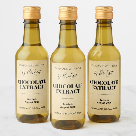 Aanpasbare Chocolade Extract Label Wijn Etiket (Flessen)