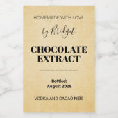 Aanpasbare Chocolade Extract Label Wijn Etiket (Enkel label)