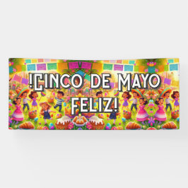 Aanpasbare ¡Cinco de Mayo Fleliz! Spandoek