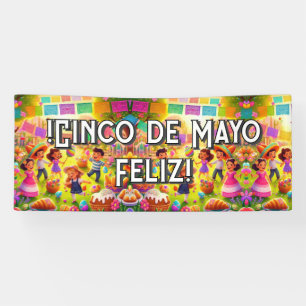Aanpasbare ¡Cinco de Mayo Fleliz! Spandoek
