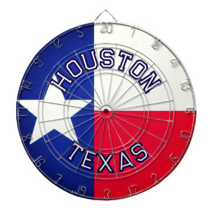 AANPASBARE CITY, TEXAS Vlagontwerp bewerkbare teks Dartbord