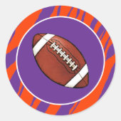 Aanpasbare Clemson Fan Ronde Sticker (Voorkant)