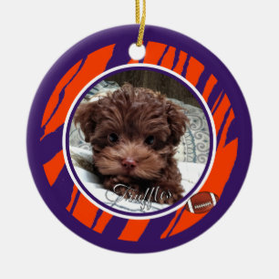 Aanpasbare Clemson-hondfan Keramisch Ornament