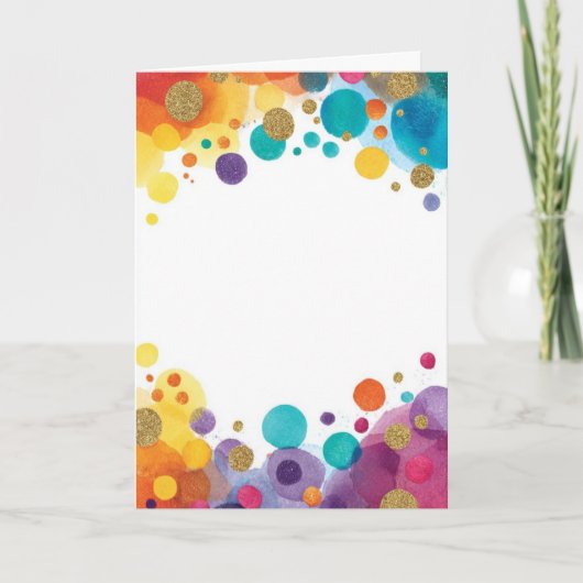 Aanpasbare Confetti Frame Vouwkaart Kaart (Voorkant)