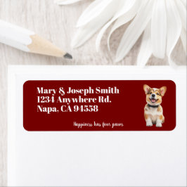 Aanpasbare Corgi Adreslabels Etiket