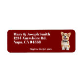 Aanpasbare Corgi Adreslabels Etiket (Voorkant)
