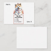 Aanpasbare Corgi Puppy Valentijn Notitiekaartje (Voorkant / Achterkant)