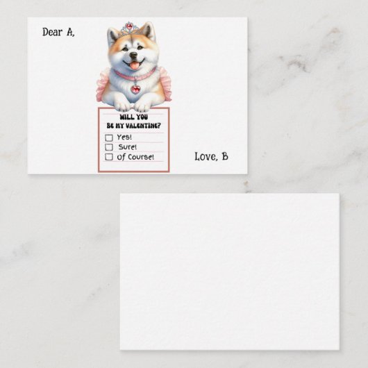 Aanpasbare Corgi Puppy Valentijn Notitiekaartje (Voorkant / Achterkant)