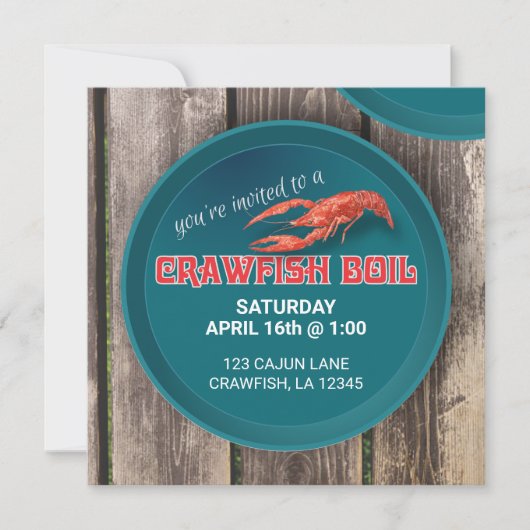 AANpasbare CRAWFISH BOIL-INVITATIE Kaart (Voorkant)