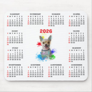 Aanpasbare Cute Chihuahua-hondkalender Muismat