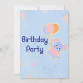 Aanpasbare Cute Kinderverjaardagsuitnodiging Kaart (Achterkant)