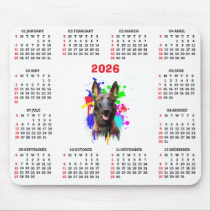 Aanpasbare Cute Malinois Hond Kalender Muismat