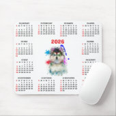 Aanpasbare Cute Pomsky-hond Kalender Muismat (Met muis)