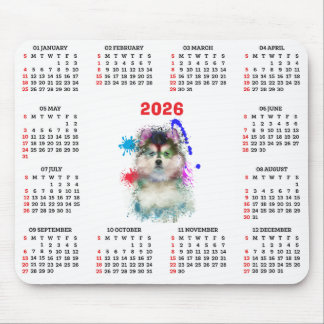 Aanpasbare Cute Pomsky-hond Kalender Muismat