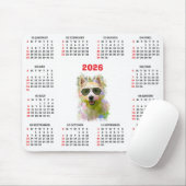Aanpasbare Cute Westie-hondkalender  Muismat (Met muis)