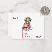 Aanpasbare Dachshund Valentijnsdag Notitie  Notitiekaartje (Voorkant / Achterkant in situ)